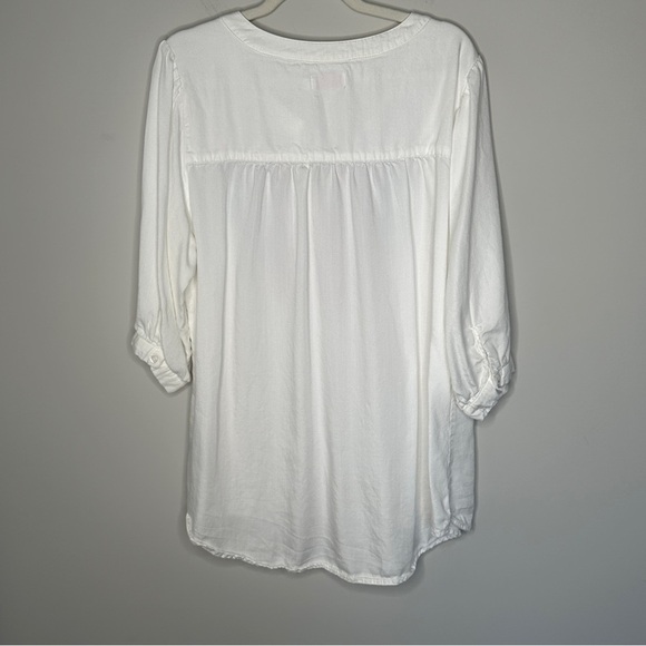 Molly & Isadora Size 1X Button Down Blouse Embroidered Blouse Top Boho Bohemian - Picture 4 of 12